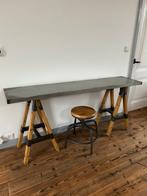 Industriële side table hout en metaal, Ophalen, Zo goed als nieuw, Metaal, 150 tot 200 cm