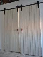 2 oude schuifdeuren, Doe-het-zelf en Verbouw, Deuren en Horren, Ophalen, Gebruikt, Binnendeur, 200 tot 215 cm