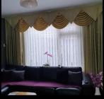 Complete set luxe overgordijnen met festoen (valance), Ophalen of Verzenden, Zo goed als nieuw, 200 cm of meer, 200 cm of meer