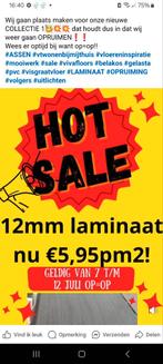 12 MM LAMINAAT GRIJS NU €5,95PM2 OP=OP, Ophalen, 75 m² of meer, Nieuw, Grijs