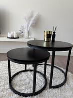 Zwarte Ronde Salon Tafels, Ophalen, 50 tot 100 cm, Rond, Zo goed als nieuw