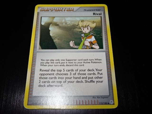 Pokemon kaart Supporter Rival 113/130 2007, Ophalen of Verzenden, Gebruikt, Losse kaart