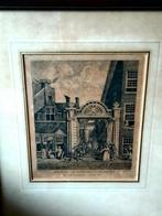 Litho vh oude mannen huis van Amsterdam., Antiek en Kunst, Kunst | Tekeningen en Foto's, Ophalen of Verzenden