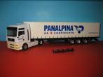 Panalpina  MAN  met  zeil-oplegger  Herpa, Ophalen of Verzenden, Zo goed als nieuw, Bus of Vrachtwagen, Herpa