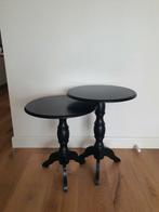 Zwarte Bijzettafels - Set van 2, Ophalen, Minder dan 55 cm, Gebruikt, Rond