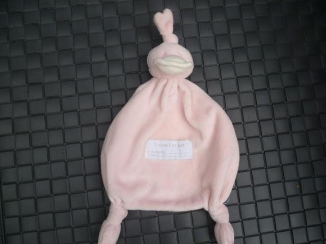 Roze velours eend doekje lapje van BamBam, Kinderen en Baby's, Speelgoed | Knuffels en Pluche, Zo goed als nieuw, Overige typen