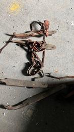 Antieke Houten Schaatsen met Leren Riemen, Ophalen of Verzenden