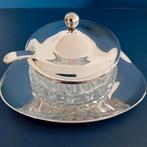 Prachtige marmeladeschaal met verzilverde deksel en schaal, Ophalen of Verzenden