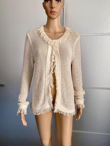 H766 Marc Aurel maat 42=L katoenen vest vestje beige beschikbaar voor biedingen