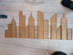 Skyline goud metaal muurdecoratie (groot), Ophalen, Zo goed als nieuw