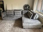 Grijze velvet hoekbank, Huis en Inrichting, Banken | Complete zithoeken, Ophalen, Nieuw, Stof