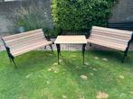 Gietijzeren bankjes + tafel te koop, Tuin en Terras, Ophalen, Nieuw, Metaal