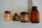 4 oude glas medicijnflesje flesje potjes, Ophalen of Verzenden, Gebruikt