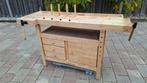 Houten Werkbank met Opbergruimte, Ophalen, Gebruikt, 120 tot 170 cm, Bankschroef