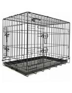 Hondenbench 2-Deurs De Luxe Zwart - 76x48x55 cm, Dieren en Toebehoren, Hondenbenches, Ophalen, Zo goed als nieuw