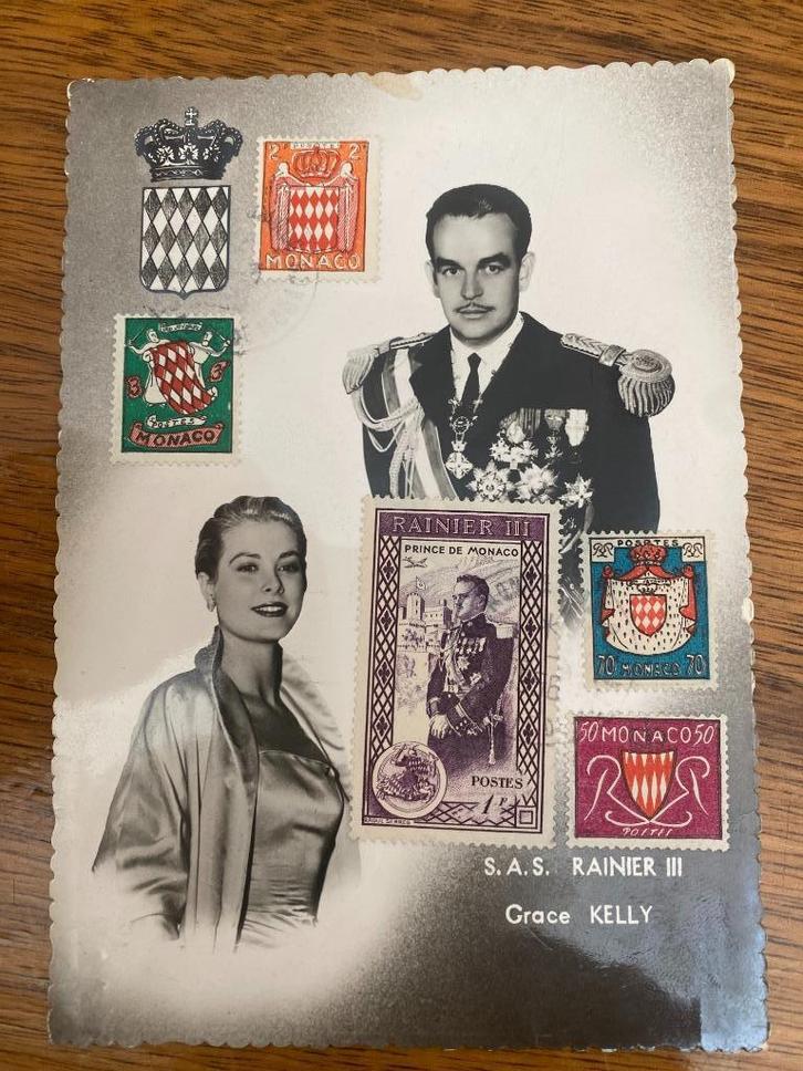 MONACO Huwelijkskaart Reinier en Grace Kelly 1956 foto, Postzegels en Munten, Postzegels | Europa | Overig, Gestempeld, Monaco
