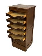 Vintage eiken houten archiefkast rolluik roldeurkast 50's, Huis en Inrichting, Kasten | Roldeurkasten en Archiefkasten, Gebruikt