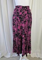 Vintage maxi rok zwart/fuchsia - gouden metallic detail & za, Kleding | Dames, Maat 46/48 (XL) of groter, Ophalen of Verzenden