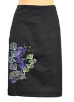 St.Martins katoenen rokje, rok, flowers, Mt. 42 / L, Verzenden, Zwart, Maat 42/44 (L), Zo goed als nieuw