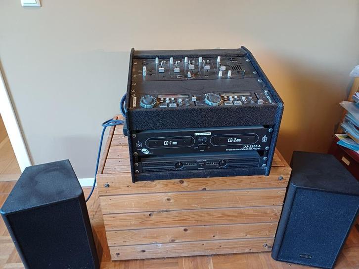 Mengtafel met versterker, dual-CD speler en luidsprekers, Audio, Tv en Foto, Stereo-sets, Gebruikt, Overige merken, Ophalen