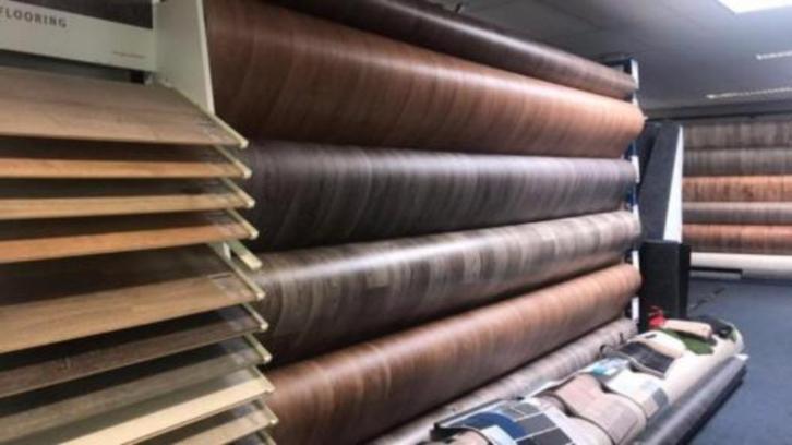 Vinyl 4m breed va 9,95 €/m2 incl bezorgen en leggen !!! , Huis en Inrichting, Stoffering | Vloerbedekking, Nieuw, Vinyl, Wit, Crème