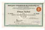 Oost-Java Stoomtram Maatschappij - 1949 - Aandeel ƒ 100, Postzegels en Munten, Aandelen en Waardepapieren, Verzenden, 1920 tot 1950