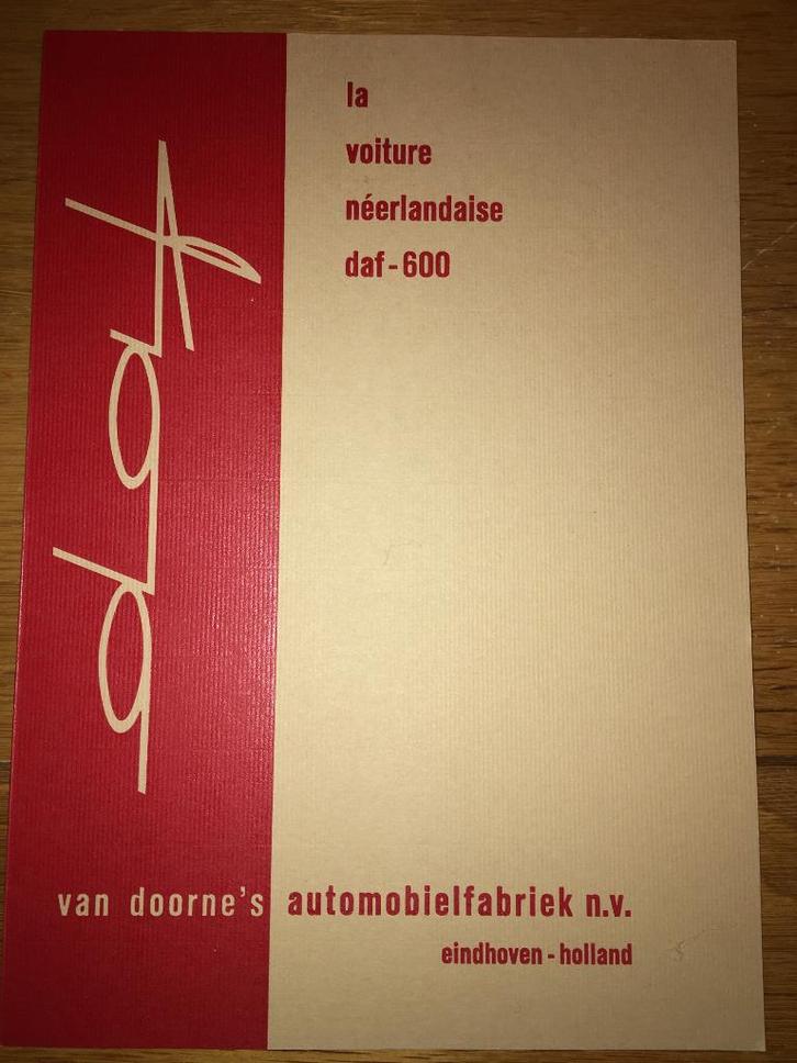 DAF Daffodil brochure/folder 1960 persfoto's Frans NIEUW!, Boeken, Auto's | Folders en Tijdschriften, Nieuw, Ophalen of Verzenden