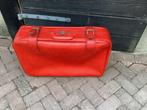 Koffer rood retro vintage reiskoffer, Ophalen, Zo goed als nieuw, Zacht kunststof