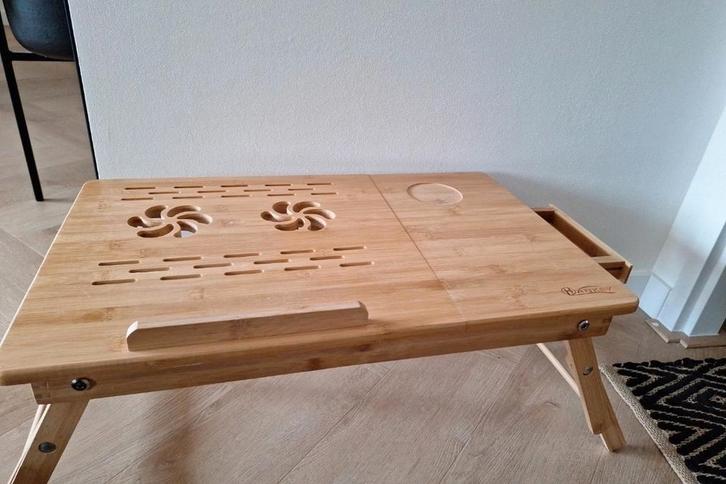 Bamboo Laptop tafel Hankey, Computers en Software, Laptoptafels, Zo goed als nieuw, Ophalen of Verzenden