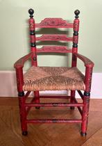 Hindeloopen poppenstoel miniatuur stoel ws proefstuk, Antiek en Kunst, Ophalen