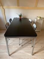 Design King-Dom Tafel - Zwart & Alu, Ophalen, Gebruikt, 50 tot 100 cm, Vier personen
