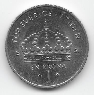 Zweden 1 krona 2007 KM# 894, Verzenden, Overige landen, Losse munt