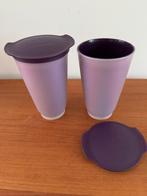 Tupperware Allegra hoge bekers - paars - 2 stuks met deksel, Huis en Inrichting, Keuken | Tupperware, Verzenden, Zo goed als nieuw