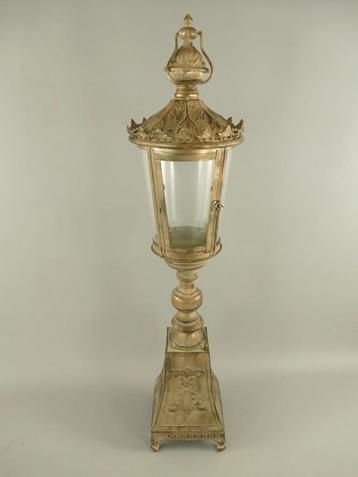 (*)Lantaarn rustiek goud ijzerkleur H.95cm beschikbaar voor biedingen