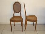 2 Antieken stoeltjes met rieten vlechtwerk., Ophalen of Verzenden