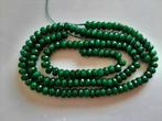 Jade kraal rondel facet donkergroen circa 4-5x8 mm, Hobby en Vrije tijd, Kralen en Sieraden maken, Ophalen, Nieuw, Kraal
