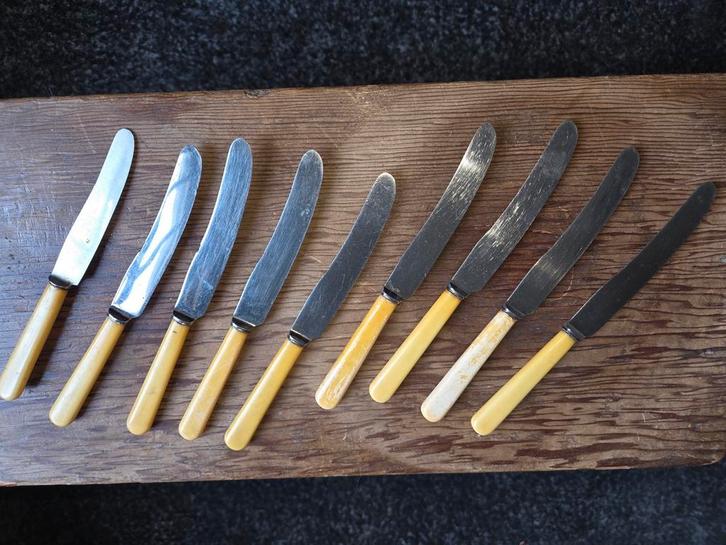 Vintage Bastet botermessen set van 9, Antiek en Kunst, Antiek | Bestek, Ophalen of Verzenden