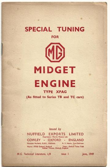 MG Midget engine tuning motor auto 1949 MG TB MG TC (A1304) beschikbaar voor biedingen