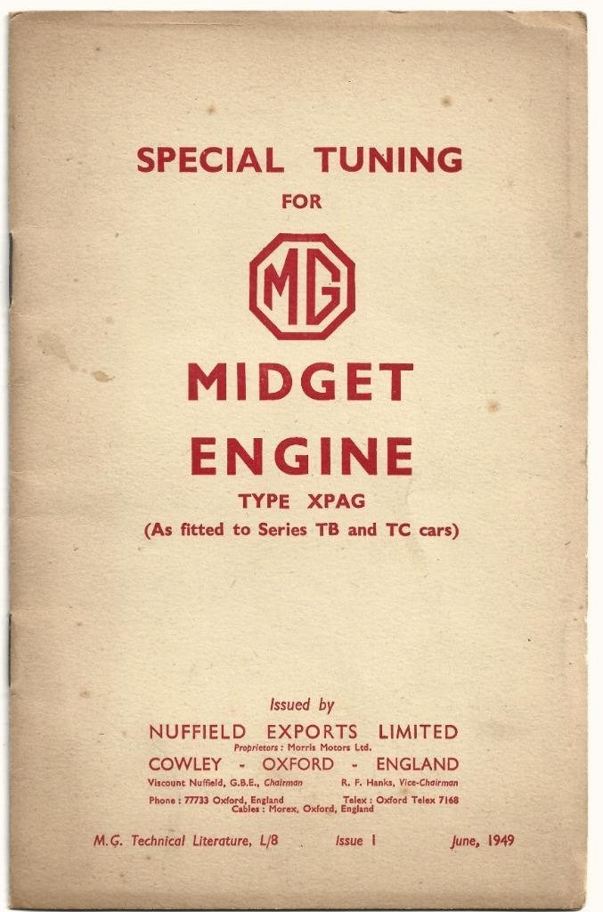 MG Midget engine tuning motor auto 1949 MG TB MG TC (A1304), Auto diversen, Handleidingen en Instructieboekjes, Verzenden