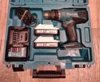 Makita DF457D set  2 accu’s + lader + koffer (18V), Ophalen of Verzenden, Zo goed als nieuw, Boor- en Schroefmachine