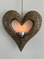 Fraai bewerkte koperen kaarsen houder in vorm van een hart, Ophalen of Verzenden