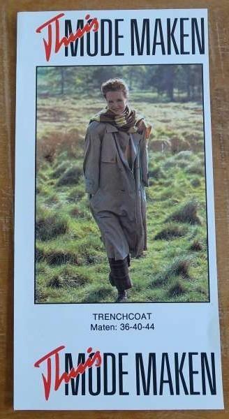 Thuis mode maken kant en klaar patroon trenchcoat jas 36/44, Hobby en Vrije tijd, Kledingpatronen, Nieuw, Jas, Vrouw, Overige merken
