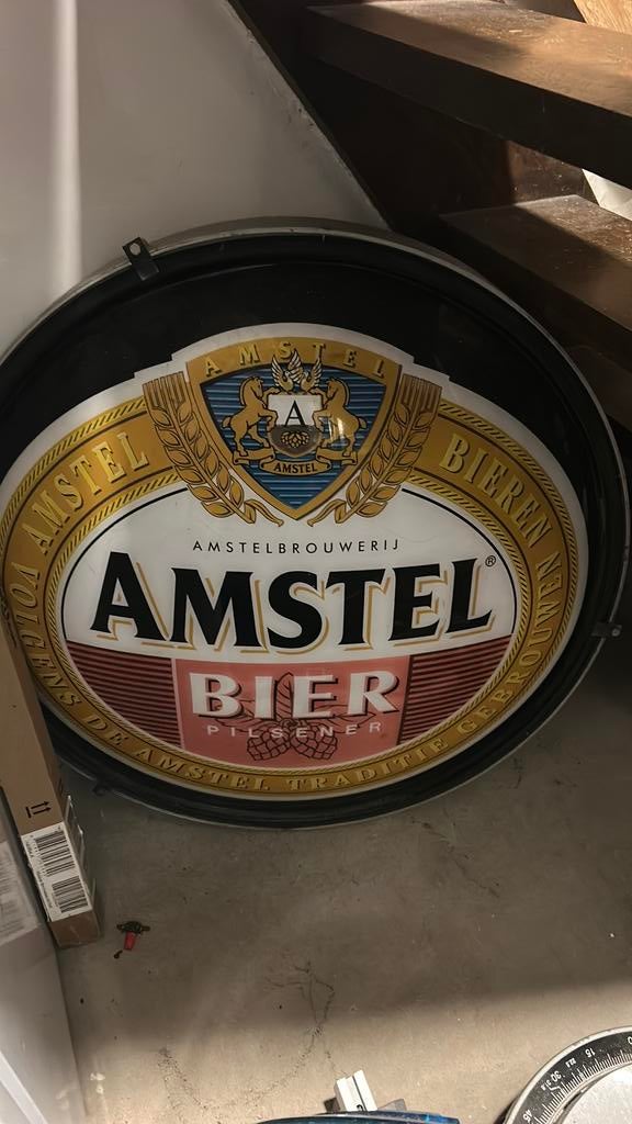 Amstel Uithangbord Eenzijdig, Ophalen, Gebruikt, Reclamebord, Plaat of Schild, Amstel