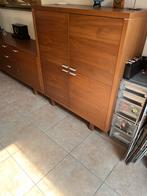 Modern mid century houten kast met opbergruimte, Antiek en Kunst, Ophalen of Verzenden