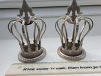 Vintage Kroon Vormige Waxinelichthouders - Set van 2, Ophalen of Verzenden, Overige materialen