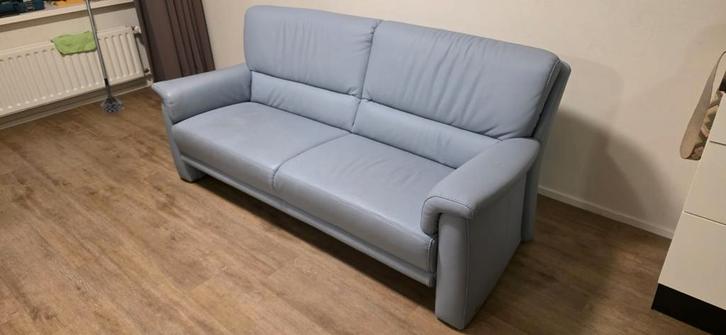 Bank 3 personen, Huis en Inrichting, Banken | Bankstellen, Zo goed als nieuw, Leer, Ophalen