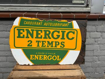 Energic 2 Temps Emaille Reclamebord - Vintage Garage Decorat beschikbaar voor biedingen