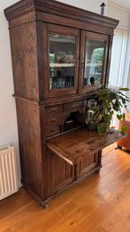 Mooie antieke secretairekast / buffetkast + klep, massief, Ophalen, Gebruikt, 100 tot 150 cm, 150 tot 200 cm