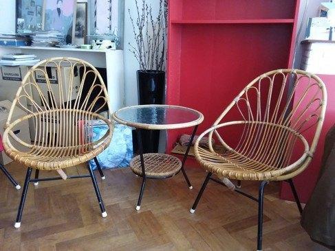 Rohe vintage rotan tuinset, jaren '50/'60, Antiek en Kunst, Antiek | Meubels | Stoelen en Banken, Ophalen