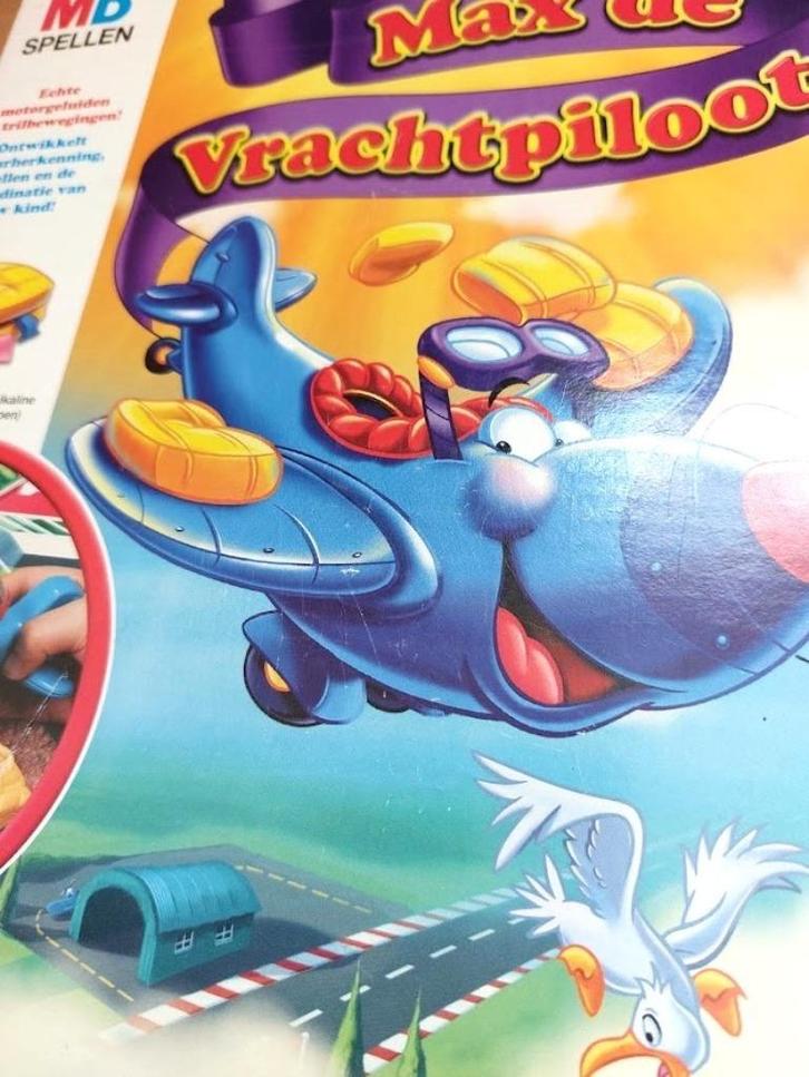 Max de Vrachtpiloot, Hobby en Vrije tijd, Gezelschapsspellen | Bordspellen, Zo goed als nieuw, Drie of vier spelers, Ophalen of Verzenden